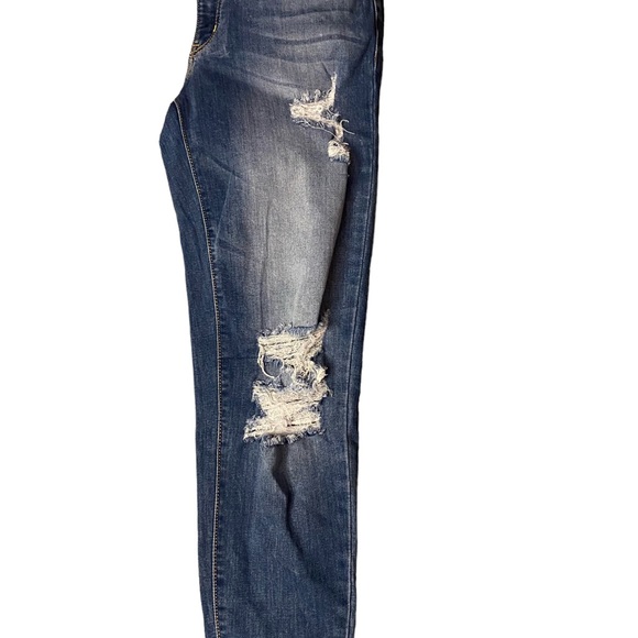 Kancan frayed hem distressed skinny stretch denim jeans size 9/28 - Picture 8 of 15